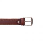 Double Stitch Leather Belt – Brown