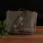 Vintage Brown Leather Messenger Bag