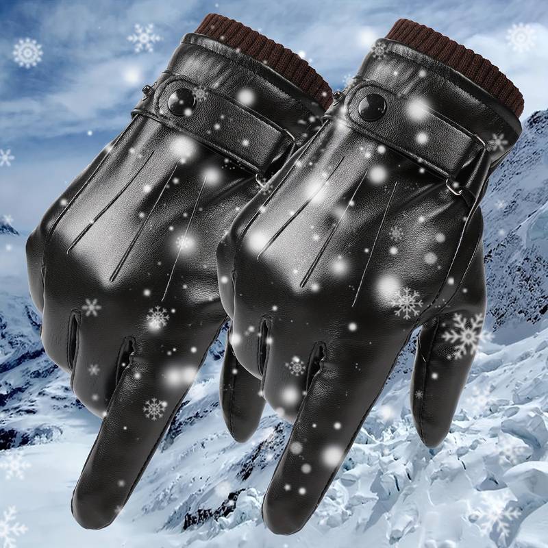 black warm Leather Gloves – Luxurious & Stylish